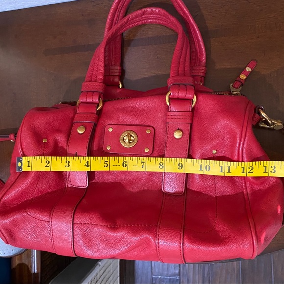 Marc By Marc Jacobs Leather Red Crossbody Shoulder Hand Bag With Gold Hardware - Picture 12 of 15